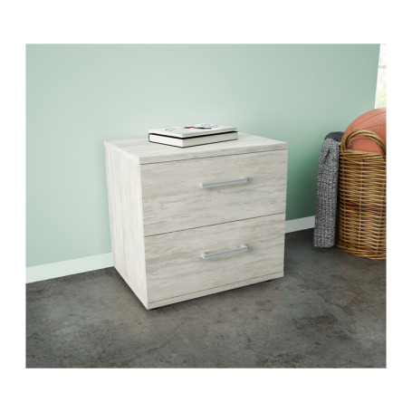 KIT COMODINO 2 CASSETTI 48X36X41 CM BIANCO VEN.K083