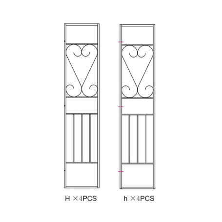 R LATERALI H+h(1+1) X GAZEBO IN METALLO MT.3X3 DECOR. ECRU YF-3133B