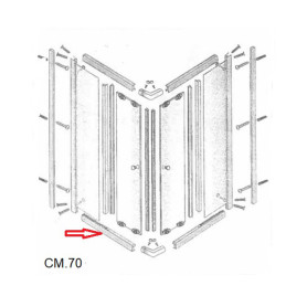 R PROFILO INFERIORE  LATO 70 X BOX DOCCIA CRISTALLO TRASP.MM.6 CM.70X90LUSSO