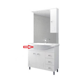 R LAVABO X MOBILE BAGNO BIANCO EVA CM.105 COMPLETO