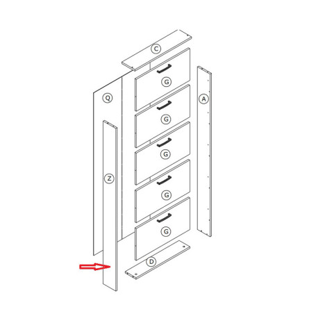 R FIANCO Z X KIT SCARPIERA 5R CM.65X15X164H ROVERE SC.