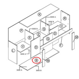 R BASE (B) X KIT MADIA 3 ANTE 150X41X82 BIANCO VEN.K083