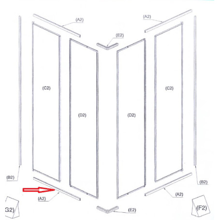 R PROFILO (A2)X BOX DOCCIA CRILEX GOCCIA 1