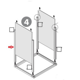 R MONTANTE VERTICALE A 1 GUIDA  X KIT COPRILAVATRICE RESINA 68X64XH88 CM BIANCO