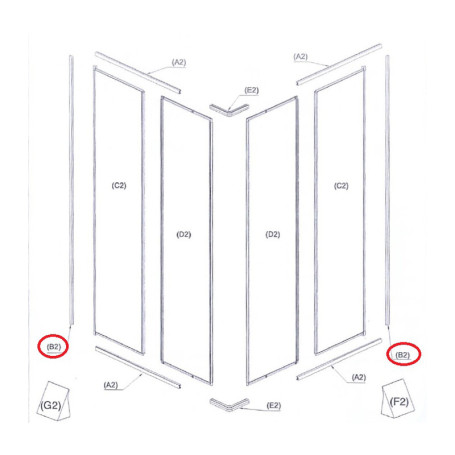R PROFILO A MURO (B2)X BOX DOCCIA CRILEX GOCCIA 1