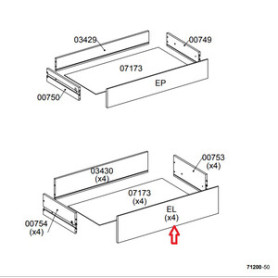 R FRONTALE EL X KIT CASSETTIERA 5C NOVA 77X40X107 BIANCA