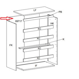 R PANNELLO POST.09717 X KIT CASSETTIERA 5C NOVA 77X40X107 BIANCA