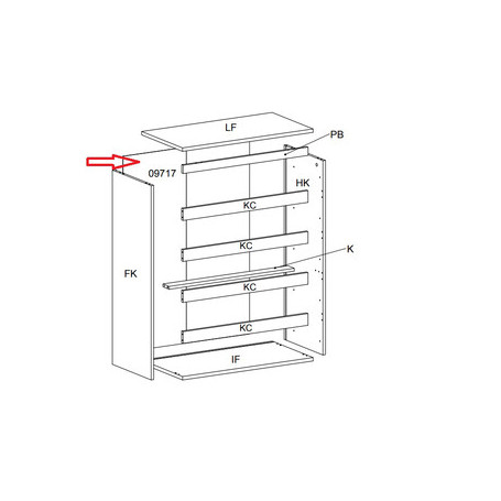 R PANNELLO POST.09717 X KIT CASSETTIERA 5C NOVA 77X40X107 BIANCA