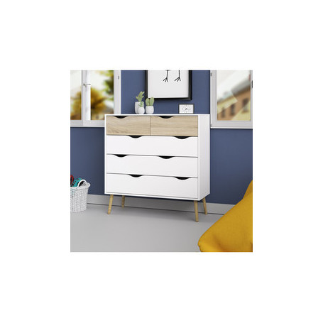 KIT CASSETTIERA 5 CASSETTI OSLO 98X39X100 CM