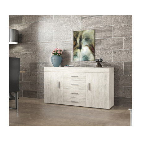 KIT MADIA 2 ANTE + 4 CASSETTI 153X40X85 BIANCO VEN. K083