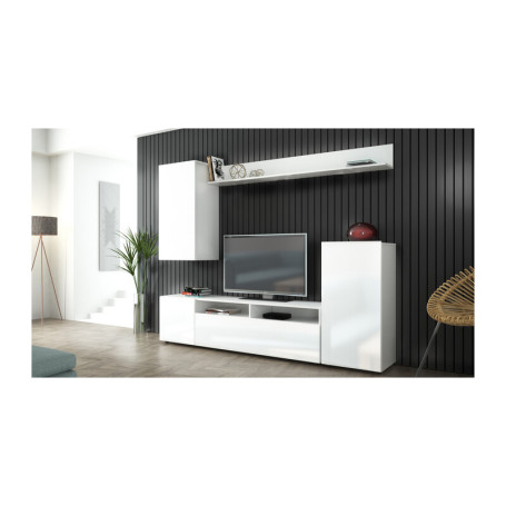 KIT PARETE LIVING BRIDGE 210X37X170 BIANCO\B.LUC.