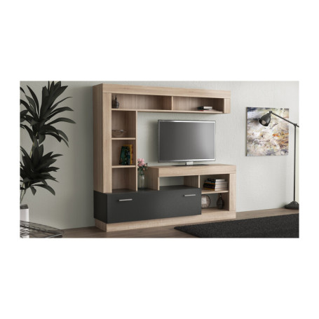 KIT PARETE LIVING LEA 170X42X170 NAT WOOD ANTRAC