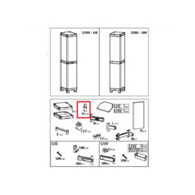 R SUPPORTO H X  ARMADIO TERRY WAVE 1A  2350RUW