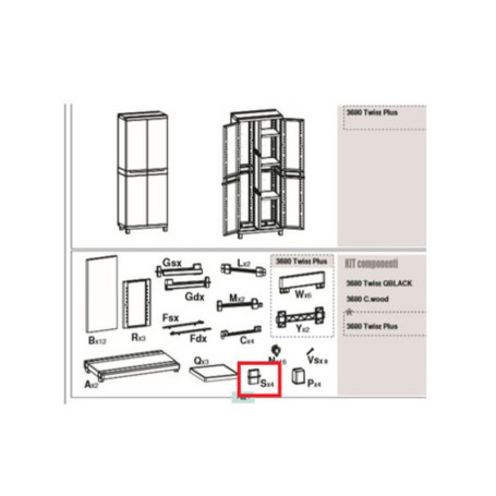 R SUPPORTO S X  ARMADIO TERRY CWOOD 2A  P\S 3680