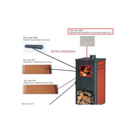 R VETRO X STUFA LEGNA MOD. BLIST B1 - MOD.ORGANJ LM