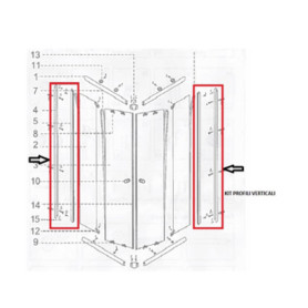 R BOX DOCCIA CM.70X90(KIT PROFILI VERTICALI)