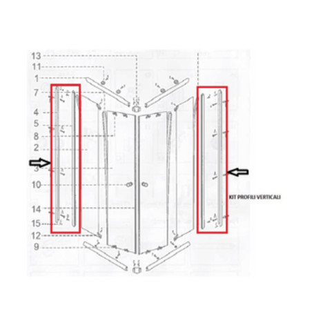 R BOX DOCCIA CM.70X90(KIT PROFILI VERTICALI)