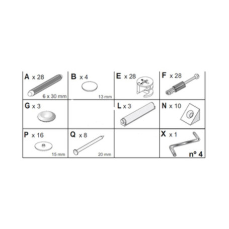 R KIT CREDENZA 3A ZAIKEN-(KIT VITI)