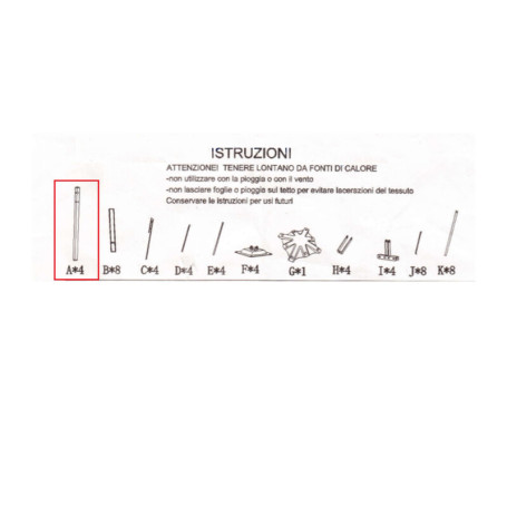R MONTANTE (A ) P\GAZEBO ACCIAIO SMERALDA 3X3M