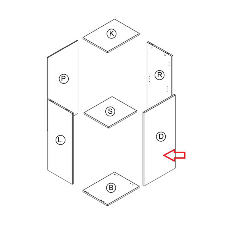 R PANNELLO D X KIT PARETE LIVING BRIDGE CEMENTO C.4298