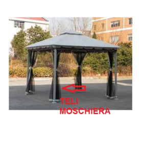 R SET 4 TELI MOSCHIERA P\GAZEBO ACCIAIO SMERALDA 3X3M