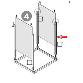 R MONTANTE VERTICALE A 2 GUIDA KIT COPRILAVATRICE RESINA 68X64XH88 CM BIANCO
