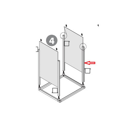 R MONTANTE VERTICALE A 2 GUIDA KIT COPRILAVATRICE RESINA 68X64XH88 CM BIANCO