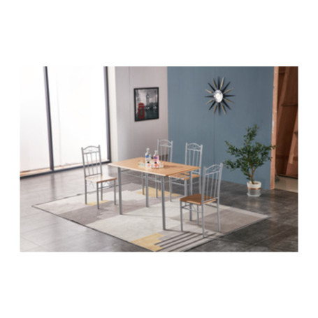 SET TAVOLO C\4 SEDIE 120X70 CM LEGNO CHIARO