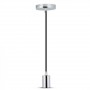 LAMPADARIO LED IN METALLO CROMATO 'CILINDRO' cavo rosa