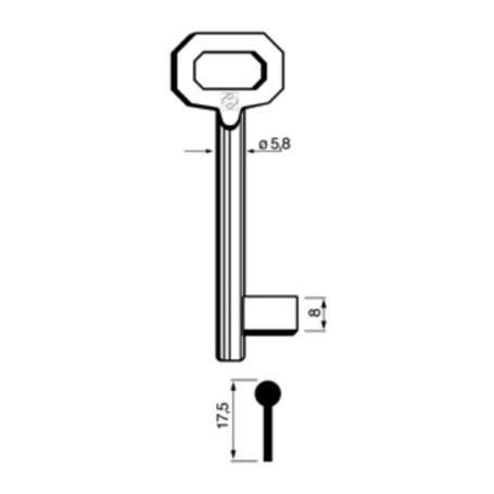 SILCA 5012 CHIAVE PATENT PASSEPARTOUT LUNGA BRONZATA