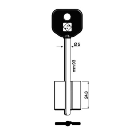 SILCA 5AT1P CHIAVE DOPPIA MAPPA OTTONE
