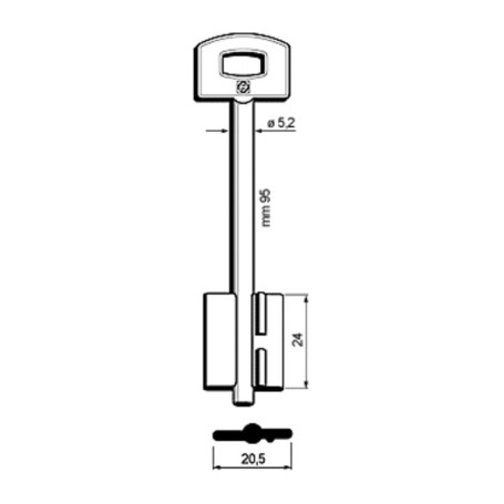 SILCA 5SCM14 CHIAVE DOPPIA MAPPA OTTONE