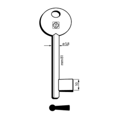 SILCA 6P9MP CHIAVE PATENT PASSEPARTOUT PIENA OTTONATA