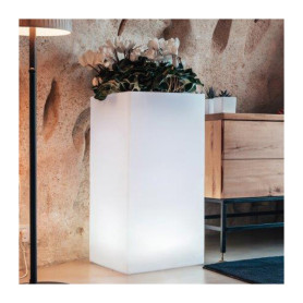 VASO CUBE BRIGHT 40X40XH80CM 20 L BIANCO