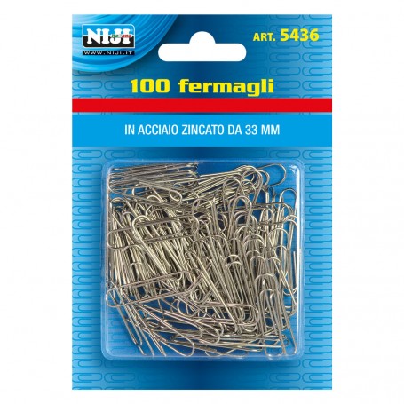 FERMAGLI PER CARTA metallo mm.50 - 80 pz (scatola)