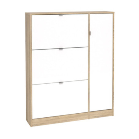 KIT SCARPIERA 3 RIBALTE +1 ANTA 102X24X125 ROVERE BIANCO