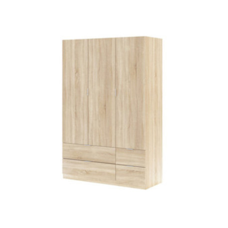 KIT ARMADIO 3 ANTE + 4 CASSETTI 135X52X200H ROVERE