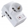 ADATTATORE TRIPLO CON PROTEZIONE SOVRACCARICO Spina 2P+T10A