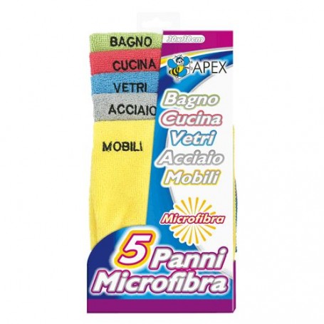 PANNI MICROFIBRA IN SET set 5 pezzi