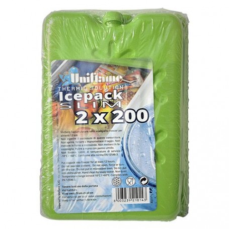 MATTONELLA GHIACCIO PER CONTENITORI TERMICI Ice Pack Slim' 2 x  200 grammi