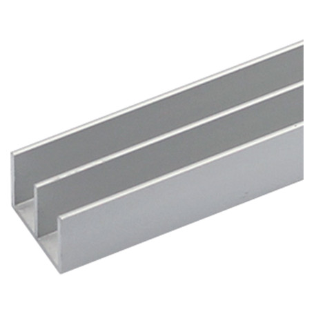 PROFILO PER FAI DA TE TIPO DOPPIA  U  mm 16 x 12 x 1 - mt 2 col.argento