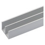 PROFILO PER FAI DA TE TIPO DOPPIA  U  mm 20 x 18 x 1 - mt 2 col.argento