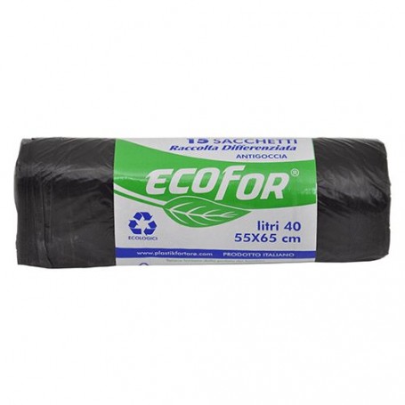 SACCHETTI PER PATTUMIERA cm 55 x  65  cf.15 pz - neri