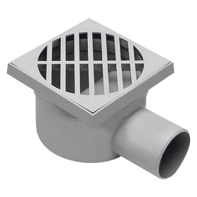 CHIUSINO SIFONATO cm 11 x 11 x h.7 -  diametro  scarico laterale 50 mm