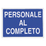 CARTELLO  PERSONALE AL COMPLETO  cm 70 x 50