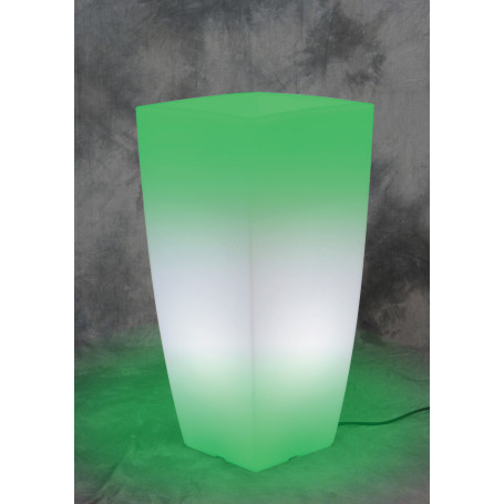 VASO STILO SQUARE BRIGHT 33X33X70CM LUCE VERDE