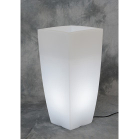 VASO STILO SQUARE BRIGHT 33X33X70CM LUCE BIANCA
