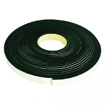 GUARNIZIONE IN GOMMA ADESIVA 'MUSS' NERO - mm 20 x  5 - mt. 10