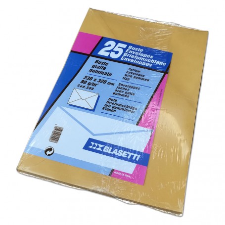 BUSTA DA LETTERA 23 x 32 gialla - s/finestra 25 pz