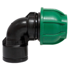 GOMITO A 90 CON DERIVAZIONE FEMMINA  diametro  25 x 3/4 - PN 10